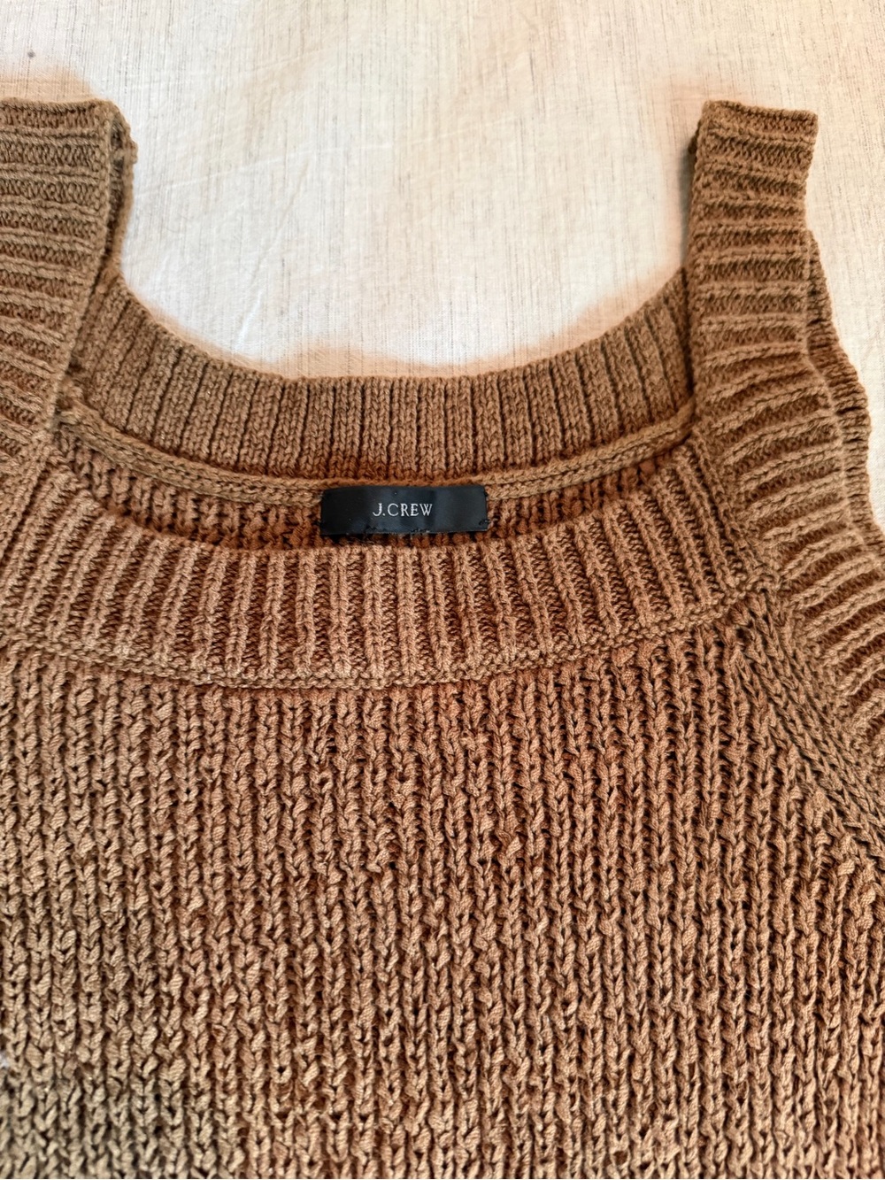 J. Crew Tan Brown Ribbed Scoop-Neck Knit Tank